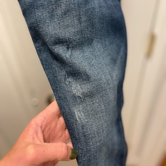 Women’s Free People Milo Medium Wash Distressed Denim Overalls Sz 25 - Picture 6 of 7